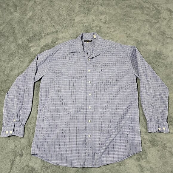 Stetson Men's Western Long Sleeve Shirt XL  Extra Large Blue White Stripes - Picture 1 of 16